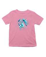T-Shirt  Παιδικό - Aliens Swimming In Space - Color Thumbnail Ροζ