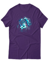 T-Shirt  Γυναικείο - Aliens Swimming In Space - Color Thumbnail Μώβ