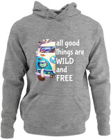 Φούτερ με κουκούλα - All Good Things Are Wild And Free - Color Thumbnail Γκρι Μελανζέ