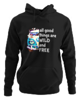 Φούτερ με κουκούλα - All Good Things Are Wild And Free - Color Thumbnail Μαύρο