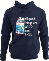 Φούτερ με κουκούλα - All Good Things Are Wild And Free - Color Thumbnail Navy Blue