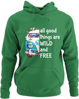 Φούτερ με κουκούλα - All Good Things Are Wild And Free - Color Thumbnail Kelly Green