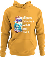 Φούτερ με κουκούλα - All Good Things Are Wild And Free - Color Thumbnail Κίτρινο Χρυσό