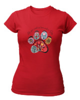 T-Shirt Στενή Γραμμή Γυναικείο - All You Need - Color Thumbnail Κόκκινο