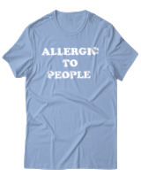 T-Shirt Unisex - Allergic To People - Color Thumbnail Γαλάζιο