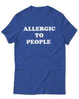 T-Shirt Unisex - Allergic To People - Color Thumbnail Μπλε Ρουά