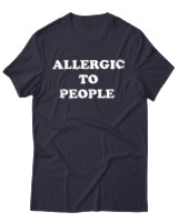 T-Shirt Unisex - Allergic To People - Color Thumbnail Σκούρο Μπλε