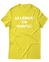 T-Shirt Unisex - Allergic To People - Color Thumbnail Κίτρινο