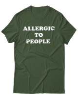T-Shirt Unisex - Allergic To People - Color Thumbnail Κυπαρισσί