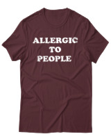 T-Shirt Unisex - Allergic To People - Color Thumbnail Μπορντό