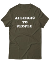 T-Shirt Unisex - Allergic To People - Color Thumbnail Χακί