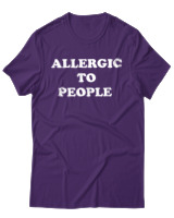 T-Shirt Unisex - Allergic To People - Color Thumbnail Σκούρο Μωβ