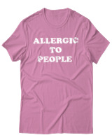 T-Shirt Unisex - Allergic To People - Color Thumbnail Ροζ