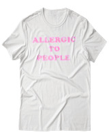 T-Shirt Unisex - Allergic To People - Color Thumbnail Άσπρο