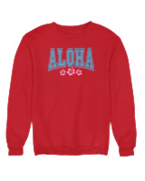 Φούτερ χωρίς κουκούλα Γυναικείο - Aloha - Color Thumbnail Κόκκινο