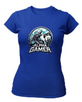 T-Shirt Στενή Γραμμή Γυναικείο - Alpha Gamer - Color Thumbnail Μπλε Ρουά