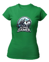 T-Shirt Στενή Γραμμή Γυναικείο - Alpha Gamer - Color Thumbnail Πράσινο