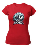 T-Shirt Στενή Γραμμή Γυναικείο - Alpha Gamer - Color Thumbnail Κόκκινο