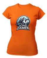 T-Shirt Στενή Γραμμή Γυναικείο - Alpha Gamer - Color Thumbnail Πορτοκαλί
