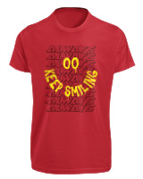 T-Shirt Fit Αντρικό - Always Keep Smiling - Color Thumbnail Κόκκινο