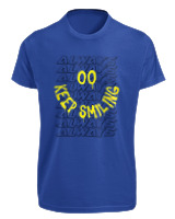 T-Shirt Fit Αντρικό - Always Keep Smiling - Color Thumbnail Μπλε Ρουά