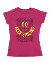 Κοριτσίστικο Κοντομανικο Παιδικό - Always Keep Smiling - Color Thumbnail Φουξια