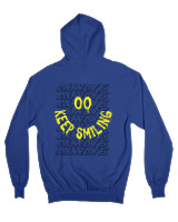 Ζακέτα Φούτερ με κουκούλα Αντρικό - Always Keep Smiling - Color Thumbnail Μπλε Ρουά