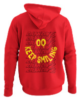 Φούτερ με κουκούλα Γυναικείο - Always Keep Smiling - Color Thumbnail Κόκκινο