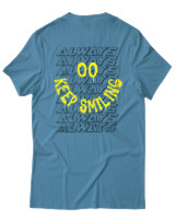 T-Shirt Αντρικό - Always Keep Smiling - Color Thumbnail Τιρκουάζ
