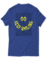 T-Shirt Αντρικό - Always Keep Smiling - Color Thumbnail Μπλε Ρουά