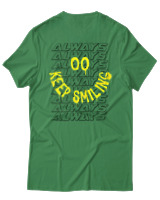 T-Shirt Αντρικό - Always Keep Smiling - Color Thumbnail Πράσινο
