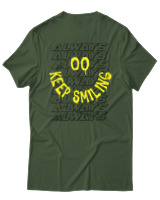 T-Shirt Αντρικό - Always Keep Smiling - Color Thumbnail Κυπαρισσί