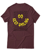 T-Shirt Αντρικό - Always Keep Smiling - Color Thumbnail Μπορντό