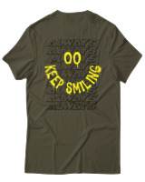 T-Shirt Αντρικό - Always Keep Smiling - Color Thumbnail Χακί