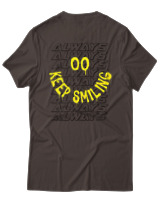 T-Shirt Αντρικό - Always Keep Smiling - Color Thumbnail Καφέ
