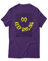 T-Shirt Αντρικό - Always Keep Smiling - Color Thumbnail Σκούρο Μωβ