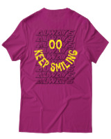 T-Shirt Αντρικό - Always Keep Smiling - Color Thumbnail Φουξια