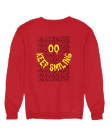 Φούτερ χωρίς κουκούλα Γυναικείο - Always Keep Smiling - Color Thumbnail Κόκκινο