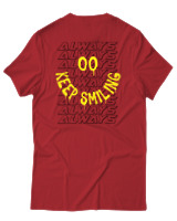 T-Shirt  Γυναικείο - Always Keep Smiling - Color Thumbnail Κόκκινο
