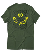 T-Shirt  Γυναικείο - Always Keep Smiling - Color Thumbnail Κυπαρισσί