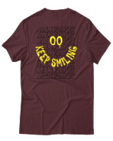 T-Shirt  Γυναικείο - Always Keep Smiling - Color Thumbnail Μπορντό