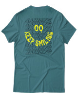 T-Shirt  Γυναικείο - Always Keep Smiling - Color Thumbnail Μπλέ Πράσινο