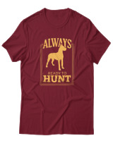 T-Shirt  Γυναικείο - Always Ready To Hunt - Color Thumbnail Σκούρο Κόκκινο