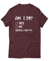 T-Shirt Αντρικό - Am I 29  - Color Thumbnail Μπορντό