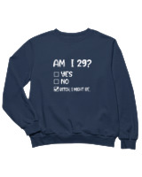 Φούτερ χωρίς κουκούλα Παιδικό - Am I 29  - Color Thumbnail Σκούρο Μπλε