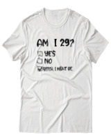 T-Shirt  Γυναικείο - Am I 29  - Color Thumbnail Άσπρο
