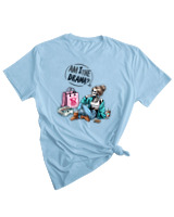 T-Shirt Woman Fashion Γυναικείο - Am I Drama - Color Thumbnail SKY BLUE