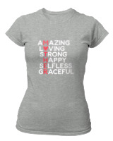 T-Shirt Στενή Γραμμή Γυναικείο - Amazing Mother - Color Thumbnail Γκρι Μελανζέ