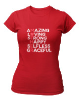 T-Shirt Στενή Γραμμή Γυναικείο - Amazing Mother - Color Thumbnail Κόκκινο