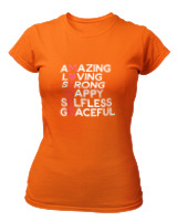 T-Shirt Στενή Γραμμή Γυναικείο - Amazing Mother - Color Thumbnail Πορτοκαλί